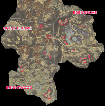 New World - Wyrdwood Tree Cluster Locations