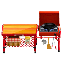 The Red version of Outdoor Kitchen