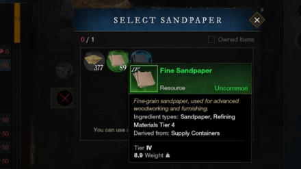 New World - Use High Tier Sandpaper