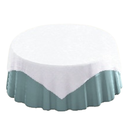 The Plain Pearl Blue version of Large Covered Round Table