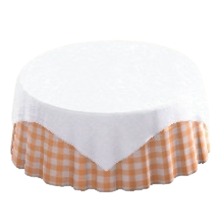 The Orange Gingham version of Large Covered Round Table