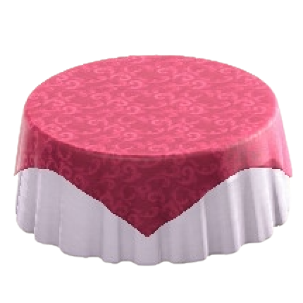 The Berry Red version of Large Covered Round Table