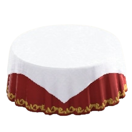 The Wine Red version of Large Covered Round Table