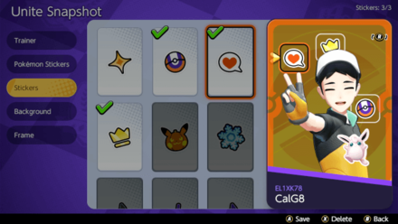 Pokemon UNITE - Unite Snapshot Stickers