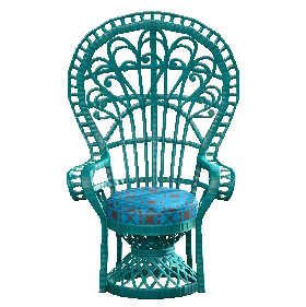 The Peacock Blue version of Peacock Chair