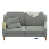 The Gray version of Sloppy Sofa