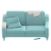 The Light Blue version of Sloppy Sofa