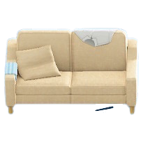 The White (Discarded Clothing) version of Sloppy Sofa