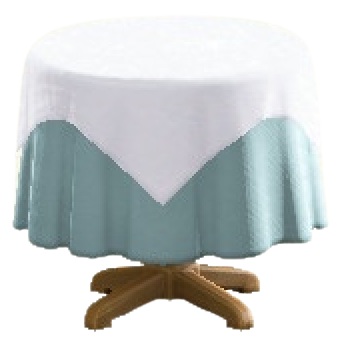 The Plain Pearl Blue version of Small Covered Round Table