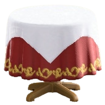 The Wine Red version of Small Covered Round Table