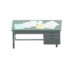 The Gray with Documents version of Sturdy Office Desk