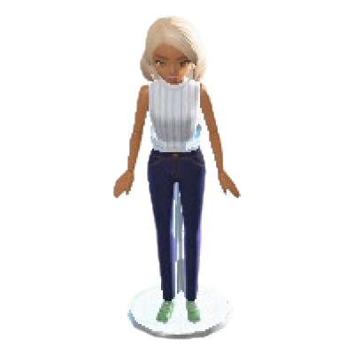 The Medium-Length White version of Dress-Up Doll