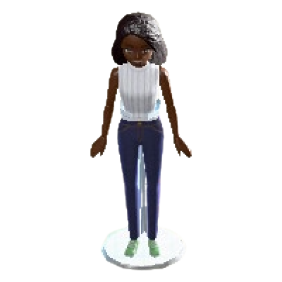 The Medium-Length Black version of Dress-Up Doll