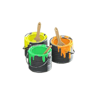 The Green, Yellow & Orange version of Paint Cans
