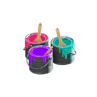 The Purple, Red & Teal version of Paint Cans
