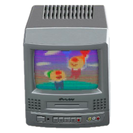 The Cartoon version of TV with VCR