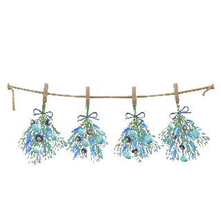 The Blue version of Dried-Flower Garland