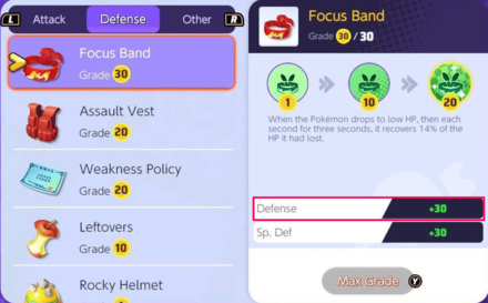 Pokemon UNITE - Defense Stat