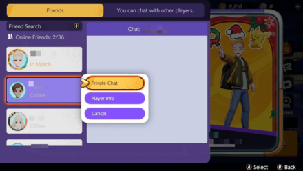 Pokemon UNITE - How to Chat Privately - Select Private Chat
