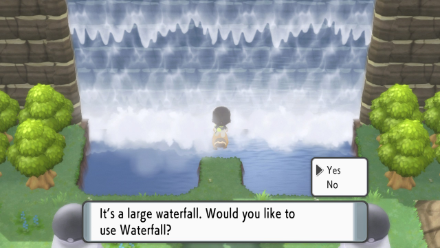 Pokemon BDSP Climb up Waterfalls
