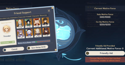 Genshin - Get more Motive Force from friends