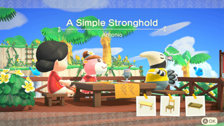 Antonio Theme Name and Required Furniture