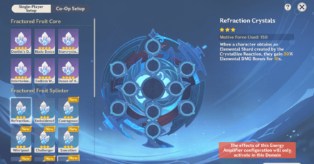 Genshin - Energy Fruition - 5 - Configure Irminsul Fruit Fragments