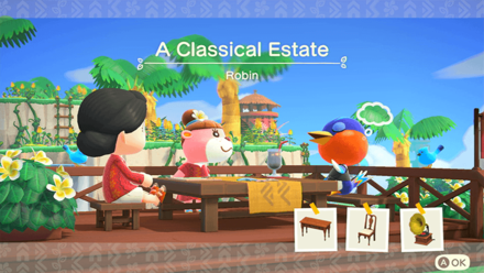Robin Theme Name and Required Furniture