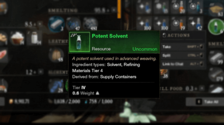 New World - Acquire Potent Solvent