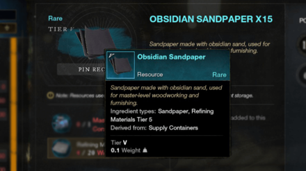 New World - Acquire Obsidian Sandpaper