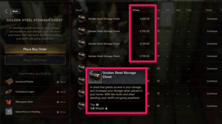 New World - Sell Storage Chests for Profit
