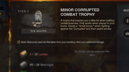 New World - Craft Minor Corrupted Combat Trophy