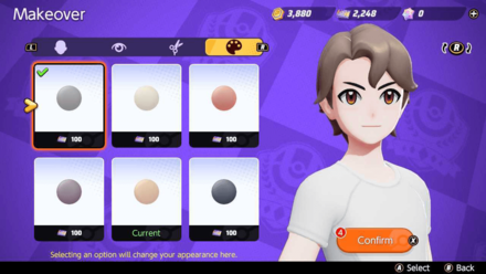 Pokemon UNITE - Change Facial Features - Confirm Changes