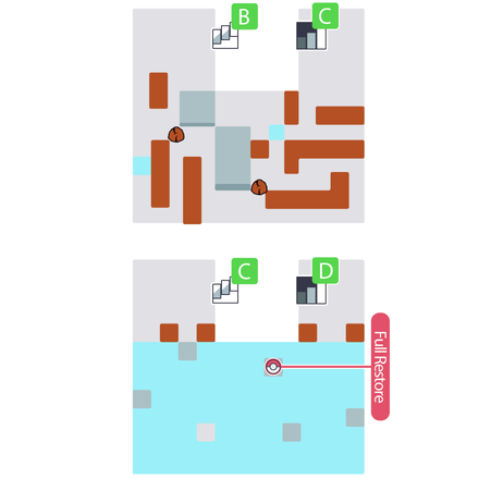 Snowpoint Temple B2F and B3F Pokemon BDSP