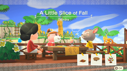 Deirdre Theme Name and Required Furniture