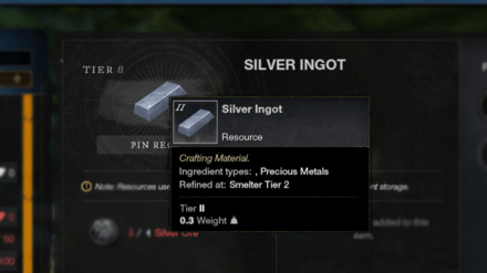 New World - Craft Silver Ingots