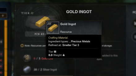 New World - Craft Gold Ingots