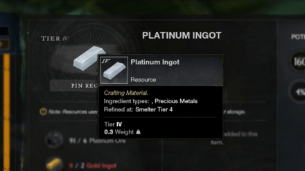 New World - Craft Platinum Ingots