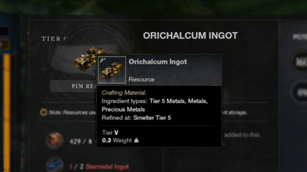 New World - Craft Orichlacum Ingots