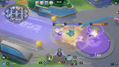 Pokemon UNITE - Tsareena Doing Critical Damage on Lucario Using Razor Leaf