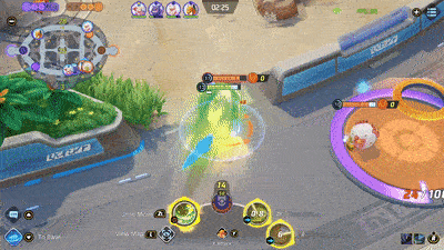 Pokemon UNITE - Tsareena Using Trop Kick on Lucario