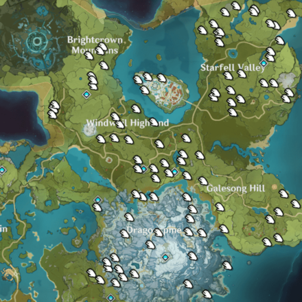 Genshin - Pinecone Locations - Mondstadt and Dragonspine