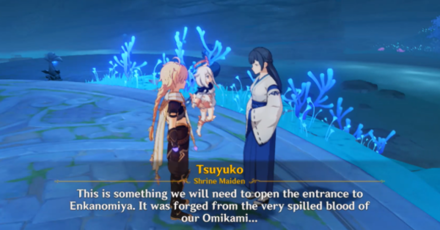 Genshin - Conversation with Tsuyuko about the Key to the Moon-bathed Deep