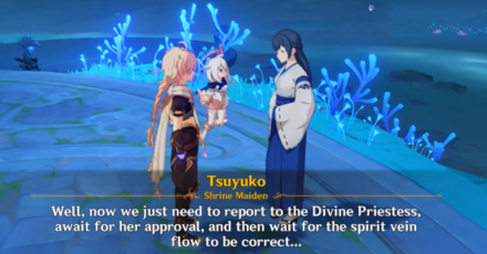 Genshin - Conversation with Tsuyuko about the Key to the Moon-bathed Deep