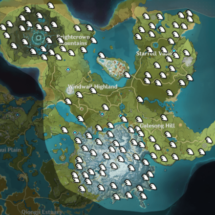 Genshin - Mint - Mondstadt Locations