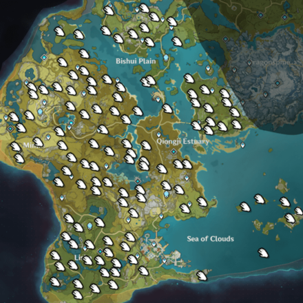 Genshin - Mint - Liyue Locations