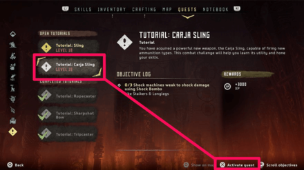 Horizon Zero Dawn - Set Tutorial Quest to Active