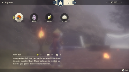 Pokemon Legends Arceus Buy Healing Items at Base Camp