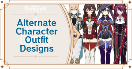Genshin Impact - Alternate Character Outfits for Amber, Jean, Mona, and Rosaria
