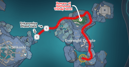 Genshin Impact The Trail of Drake and Serpent - Alternate Evernight Temple Path